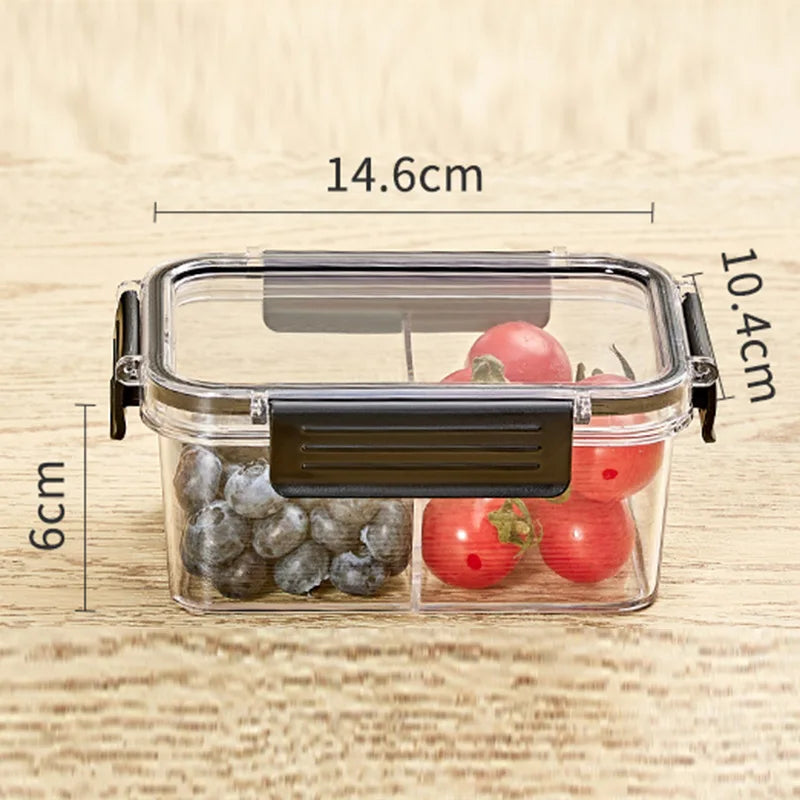 Portable Lunch Box for Kids School Microwave Transparent Bento Box with Compartments Salad Fruit Food Sealed Jar Container Box