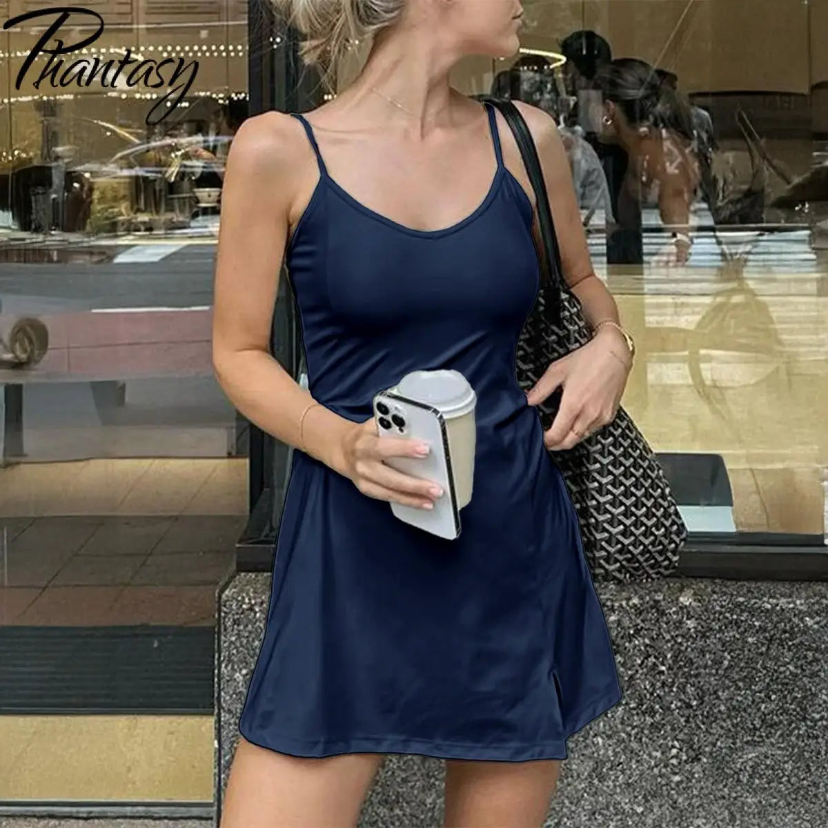 American Retro Women's Dress Fashion Solid Color Strap Mini Dress Sexy Pink Short Dress Lady Casual Streetwear Summer Clothing