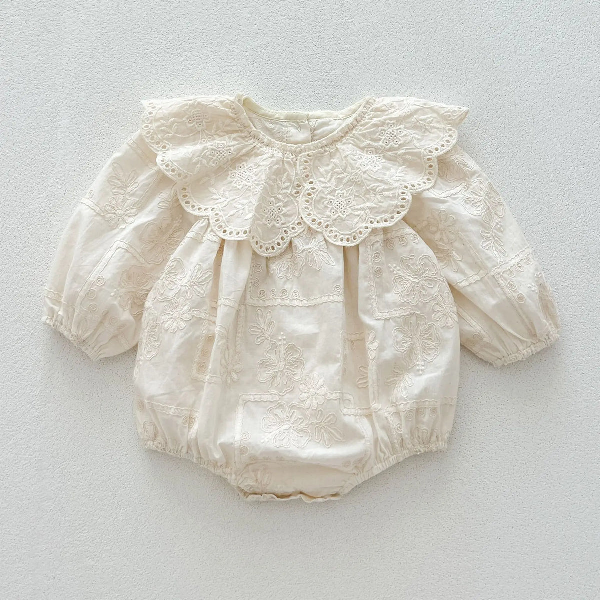 Autumn Newborn Infant Baby Girls Lace Lapel Romper Sister  Embroidery Dresses Muslin Rompers Kids Onepiece Fashion Baby Clothing