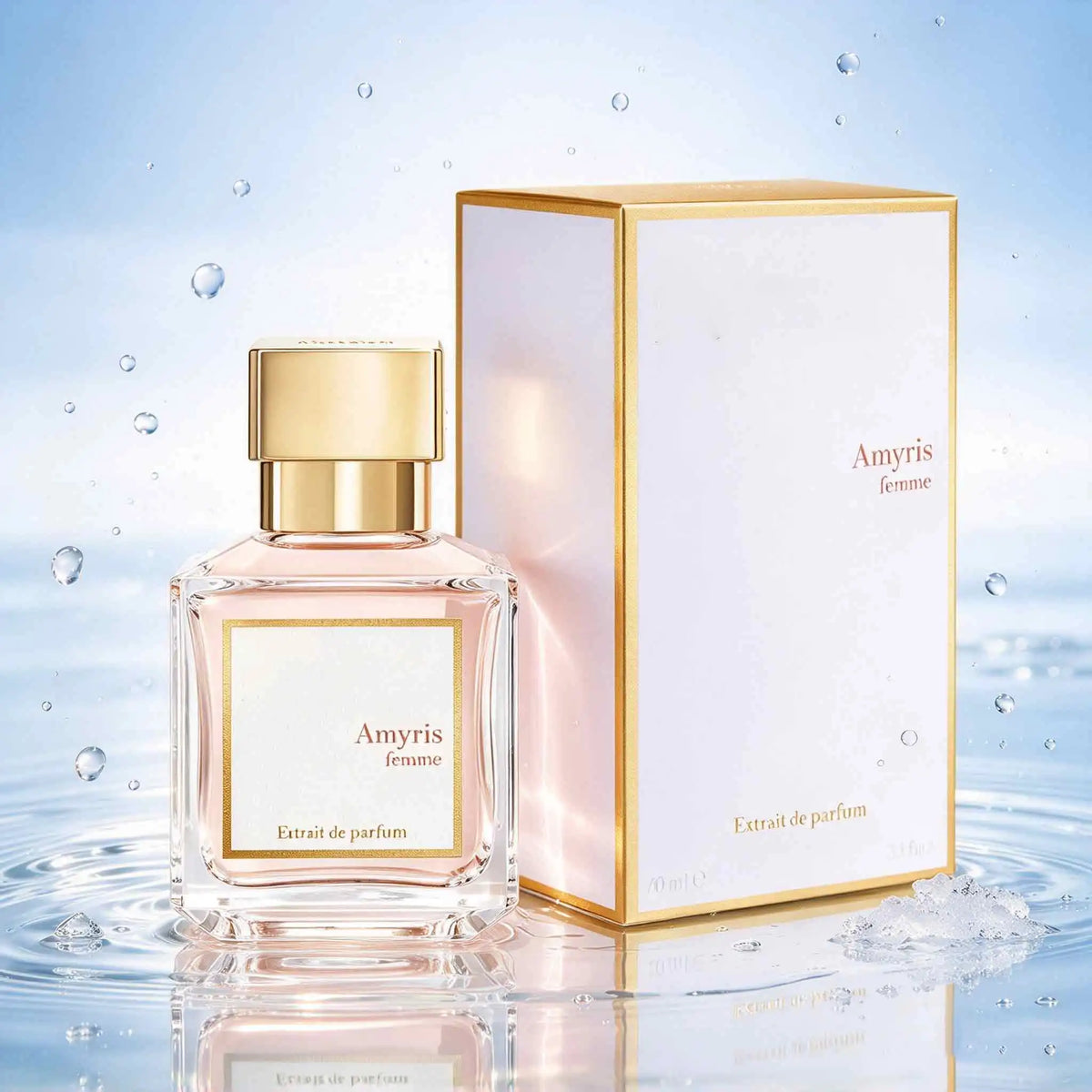 Amyris Femme Women’s Perfume 70Ml,Layered Woody Floral Fragrance,Lemon Blossom, Pear Accord、Amyris Oil, Musk, Amber Accord，Square Clear Glass Bottle With Gilded Cap, White And Gold Gift Box，As Premium Gift