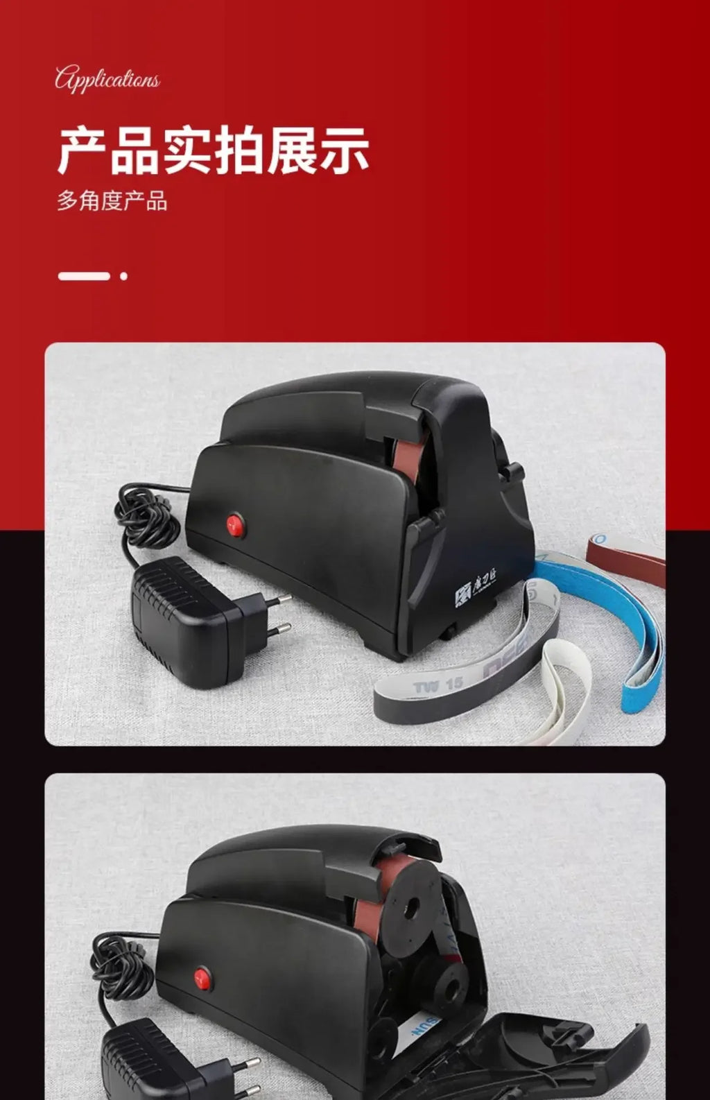 Knife Sharpener Electric, 4-Stage Professional Sharpener with 120-1000# Grit Sanding Belt, Fast & Precise for Kitchen Chef Tools
