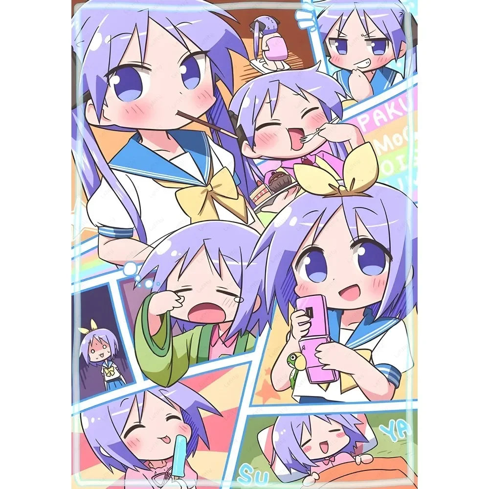 Anime Lucky Star Poster Fancy Wall Art Poster Canvas Printing Bedroom Office  Home Living Bed Room Bar Aesthetic Decor Gift