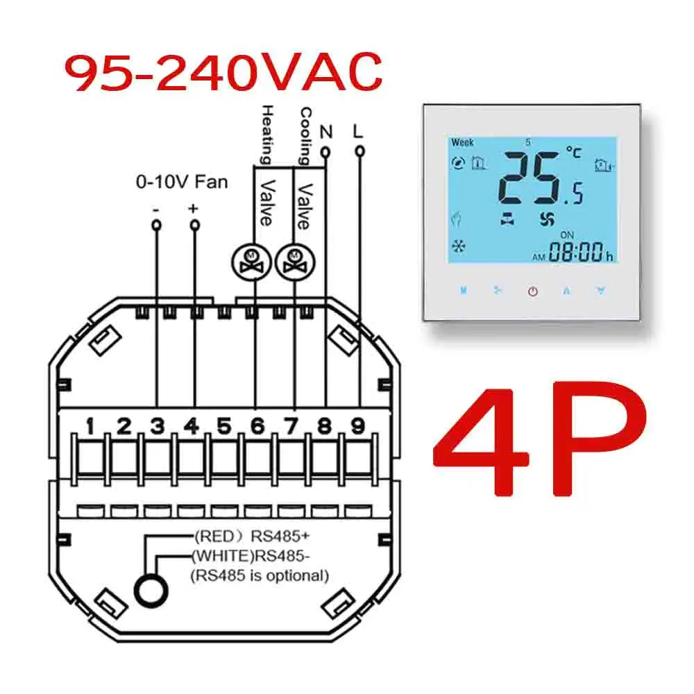 0-10V fan temperature regulator 2P air conditioning temperature controller with TUYA WiFi