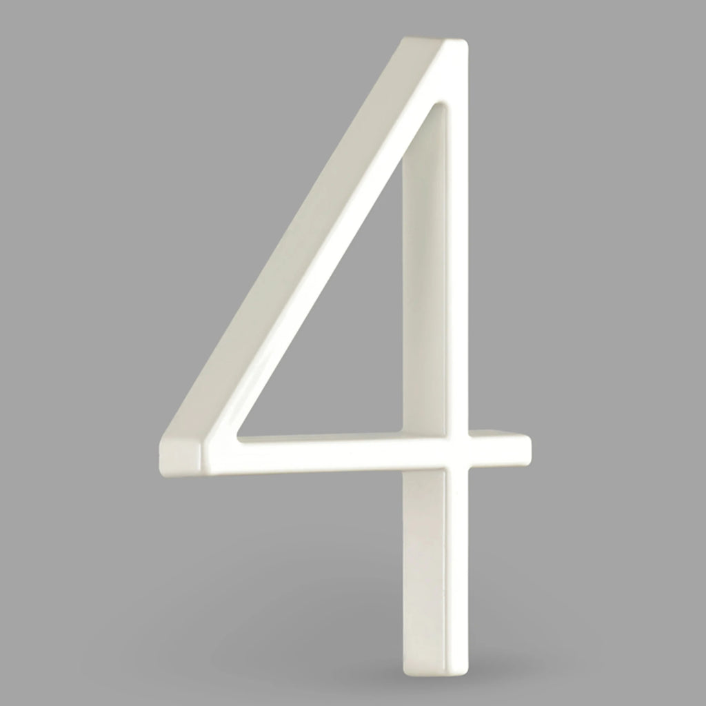 1pc 125mm Floating House Number Outdoor 5 inch White Aluminum Alloy Apartment Door Numbers Mailbox Address Sign #0-9 With Screws