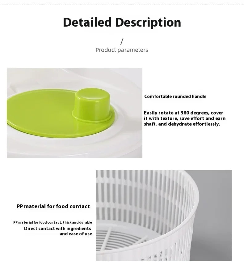 Lettuce Drain Basket  Multifunctional Household Manual Vegetable Dehydrator - Salad Spinner with Fruit,  Home Kitchen Gadgets