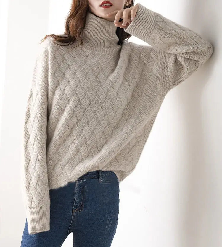 2024 New Women Loose Sweater Winter Casual Chic Cashmere Oversize Thick Sweater Pullovers Pullover Female Long Sleeve S-3XL