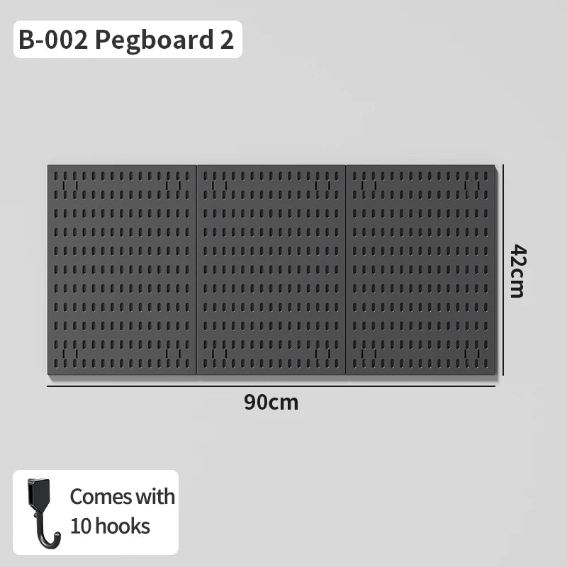 Study Room Pegboard with Shelves Tool Free Wall Grid Scratch Proof Easy to Install for Computer Desk Accessories