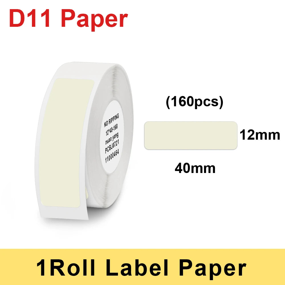 1Roll Niimbot D11 D101 D110 H1 Label Sticker Paper Rolls Various sizes of White Color Rolls