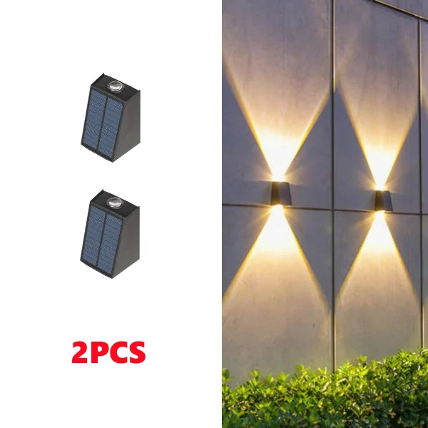 LED Outdoor Solar Wall Light Up And Down Luminous Garden Lamp Villa Courtyard Porch Street Decorative Lighting Wall Washer Light