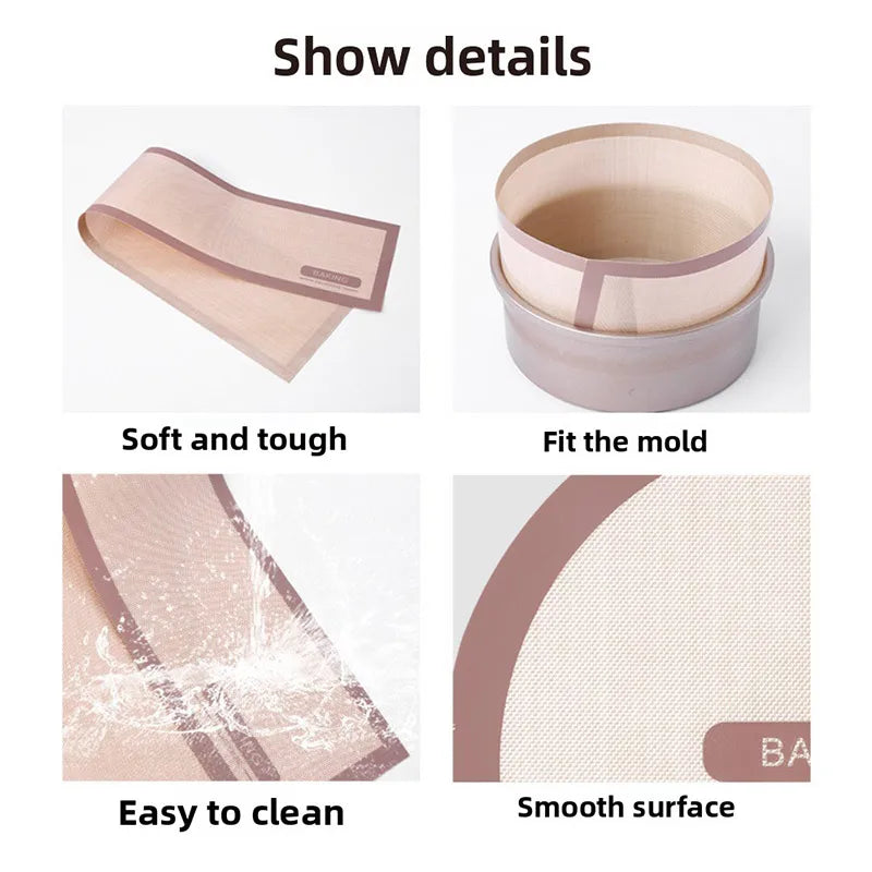 Silicone Baking Mat For 6, 8,10 Inch Cake Pan Heat-resistant Round Baking Mat Silicone Baking Mat For Cake Oven Kitchen Gadgets