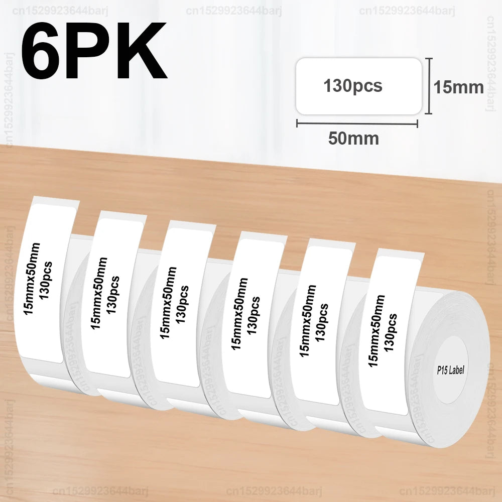 3pcs/6pcs P15 Label Printer Sticker 12*40mm Label Tape Thermal Label Paper Compatible Phomemo D30 Q30 Marklife P15 P12 Labeller