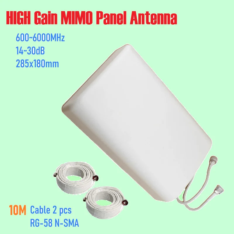 T Mobile 600 6000 MHZ 4G LTE 5G MIMO 2x2 8 14 DBi High Gain Fixed Mount Outdoor Directional Panel Antenna for Routers Hotspots