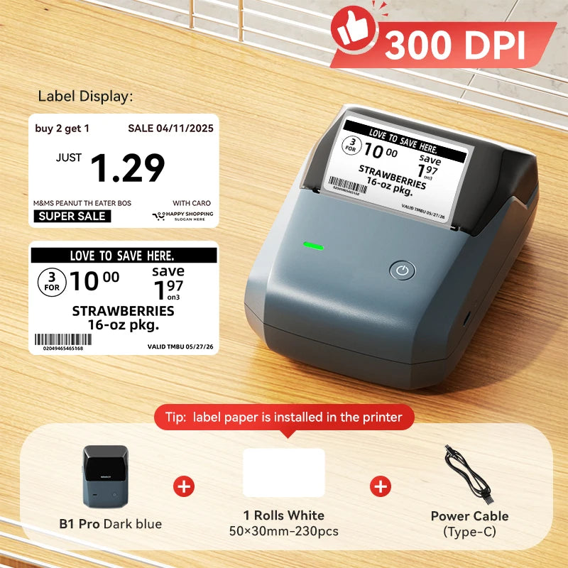 Niimbot B1/B1 Pro Inkless Label Printer Wireless Self-adhesive Label Maker DIY Price Tag Barcode Printing for Home Business