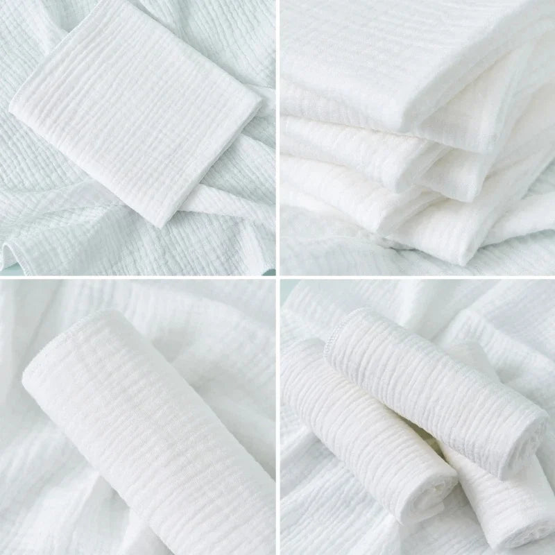 8Pcs Cotton Baby Gauze Diapers For Newborn Baby Nappy Changing 43x45cm Washable Reusable Double Layer Soft Baby Diapering Towels