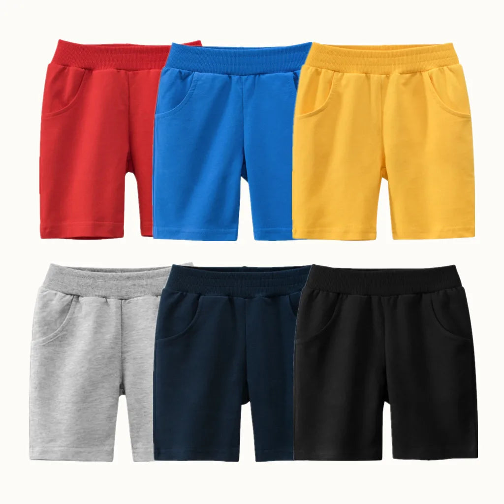 2026 Summer Girls Boys Solid T-Shirts Clothes 100% Pure Cotton Short Sleeve Yellow Red Green Kids UnderShirt Bottomming Clothing