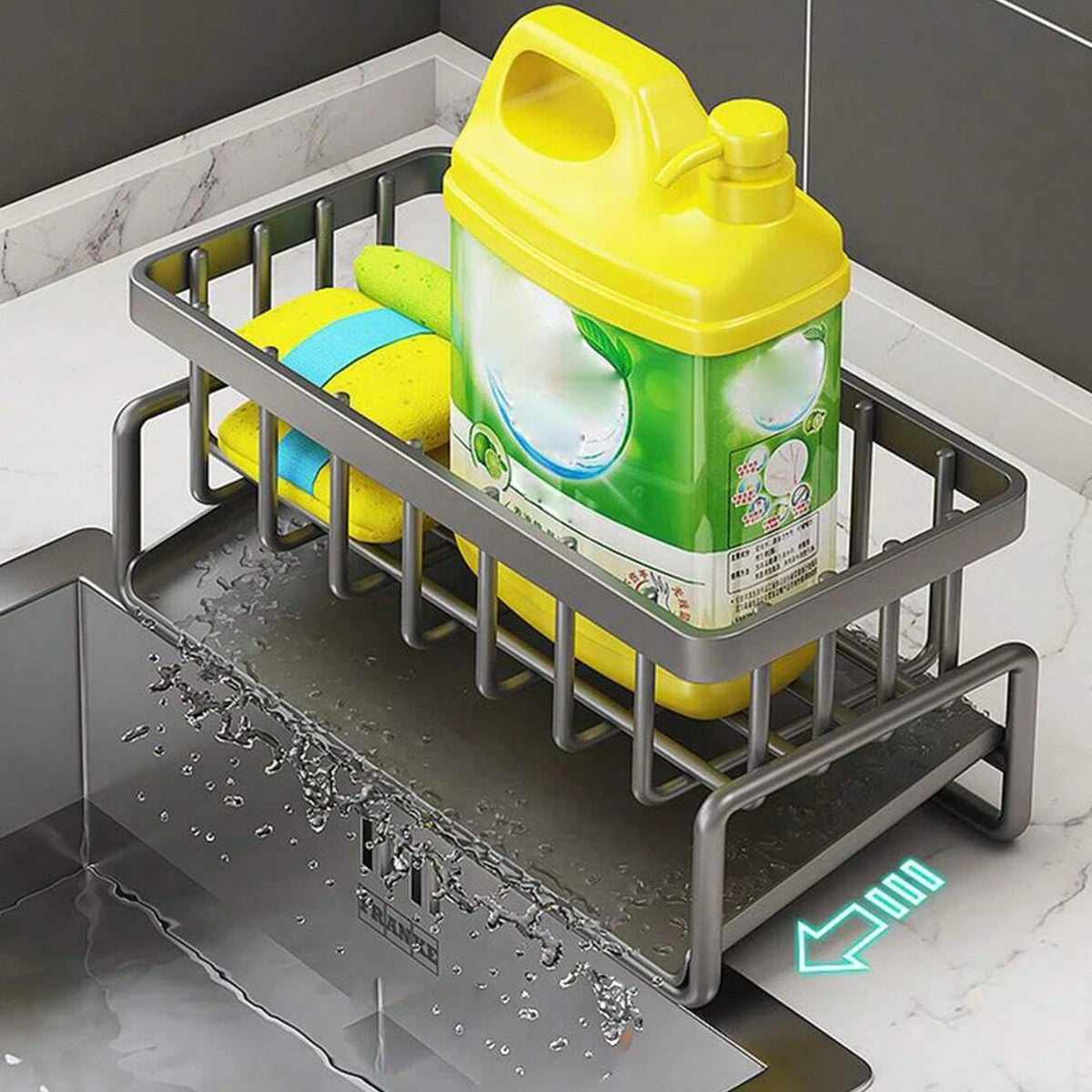 Kitchen Sink Organizer Sponge Rag Water Filter Rack Kitchen Hand Soap Drainer Hanging Basket Kitchen Rag Storage Rack