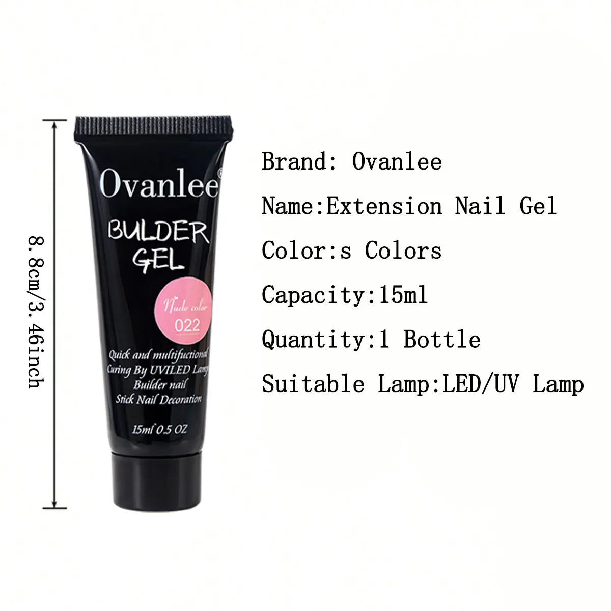 Ovanlee 18-Piece All-in-One Nail Builder Gel Kit – 12 Colors 15ml Polygel with Mini UV/LED Lamp, Cleaning Fluid, Nail Tips & Tools – Form-Free DIY Manicure Extension & Strengthening Set