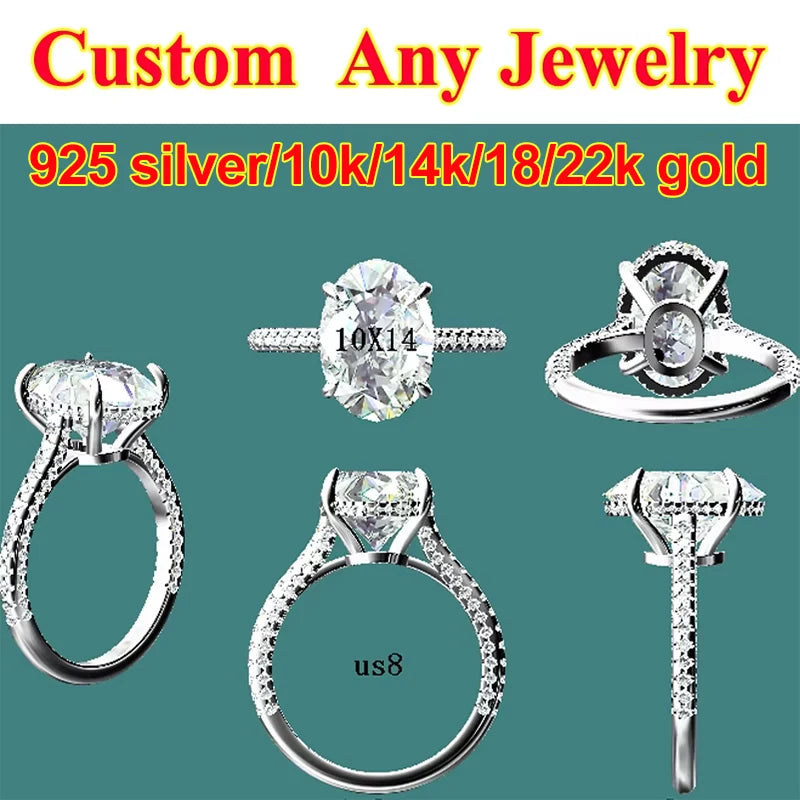 1CT / 2CT Emerald Heart Pear Princess Moissanite Diamond Pendants Necklaces For Women S925 Silver Fine Jewelry Women's Pendants