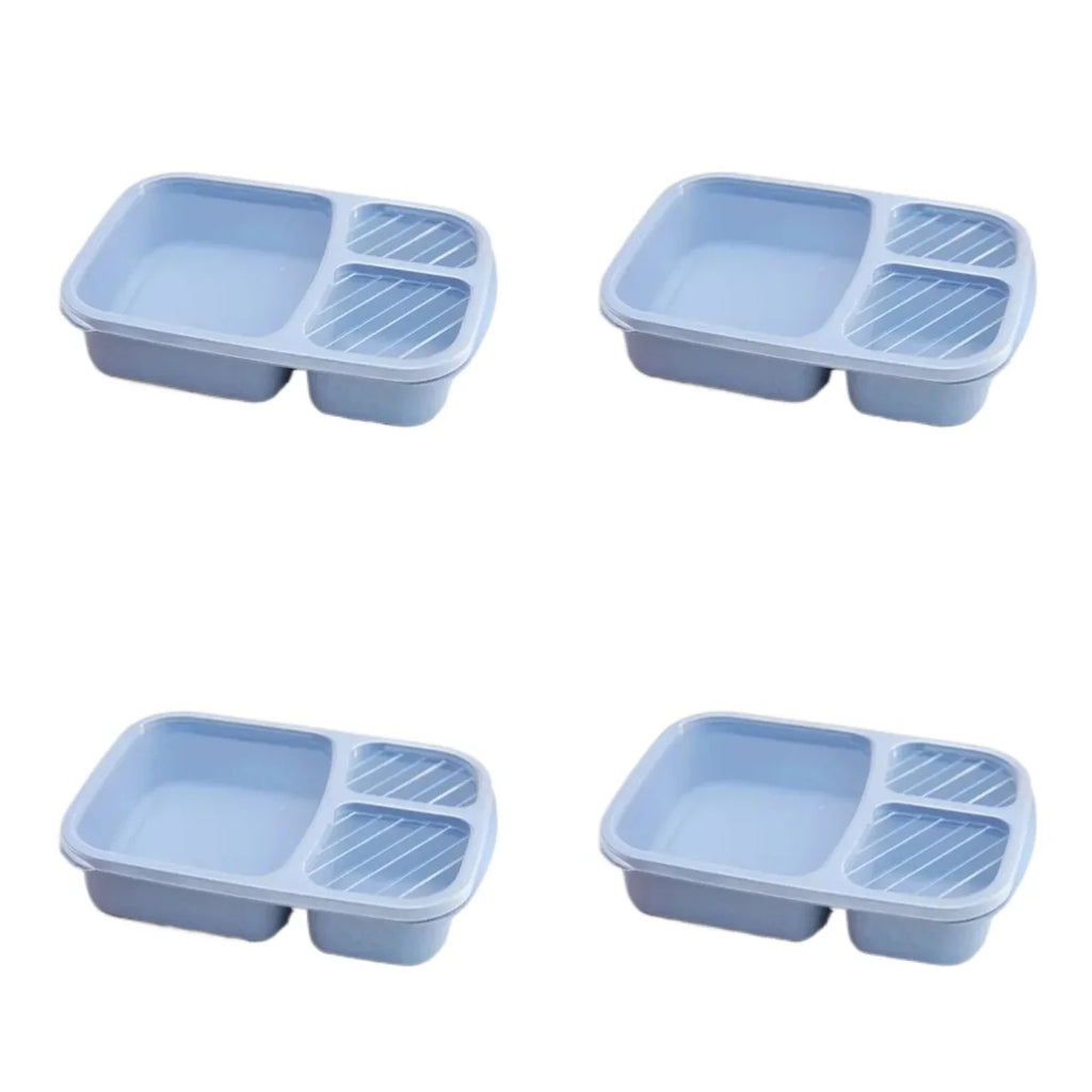 1/2pcs Bento Lunch Box Set 3 Compartment Food Storage Containers Wheat Straw Meal Prep Lunch Box Plastic Food Storage Containers