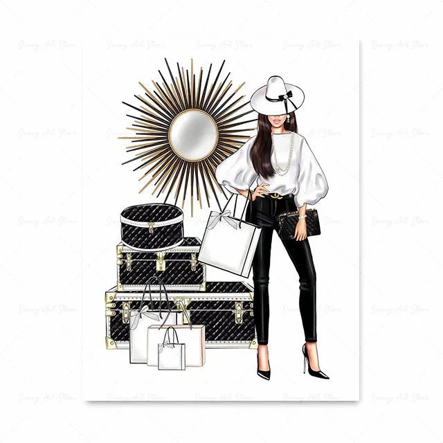 Abstract Fashion Girl DIY Diamond Painting New Lipstick Wall Art Makeup Perfume Bottle Embroidery Pink Paris Bedroom Home Decor
