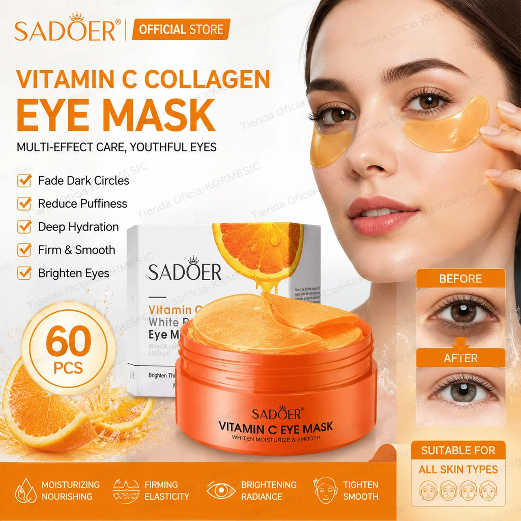 60 pieces of SADOER multi combination collagen eye mask, anti dark circles, eye bags removal, moisturizing, firming, eye patch,