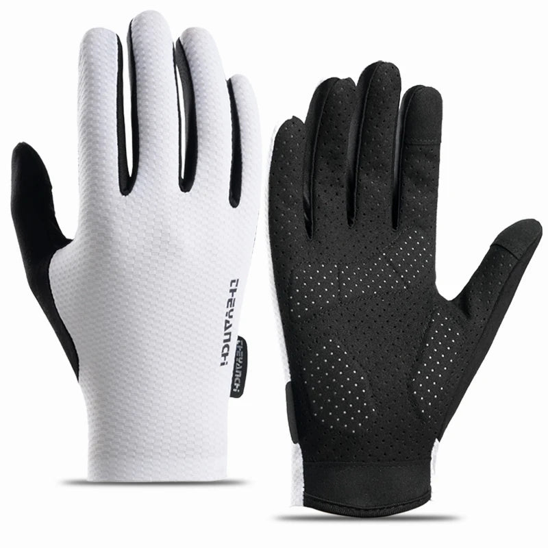 LOOGDEEL Cycling Gloves SBR High Elasticity Shock Absorption Cycling Gloves Lightweight Breathable Non-slip Full-Finger Gloves