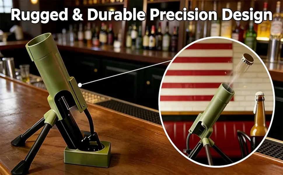 Beer Bottle Mortar Bottle Opener, 33/51mm Mortar Beer Bottle Opener Heavy-Duty Tactical Cap Launcher Hands-Free Push Down Opener