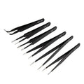 6pcs Precision Long Tweezers Set ESD Anti-Static Stainless SteelTweezers Repair Tools For Electronics Repair Soldering Craft
