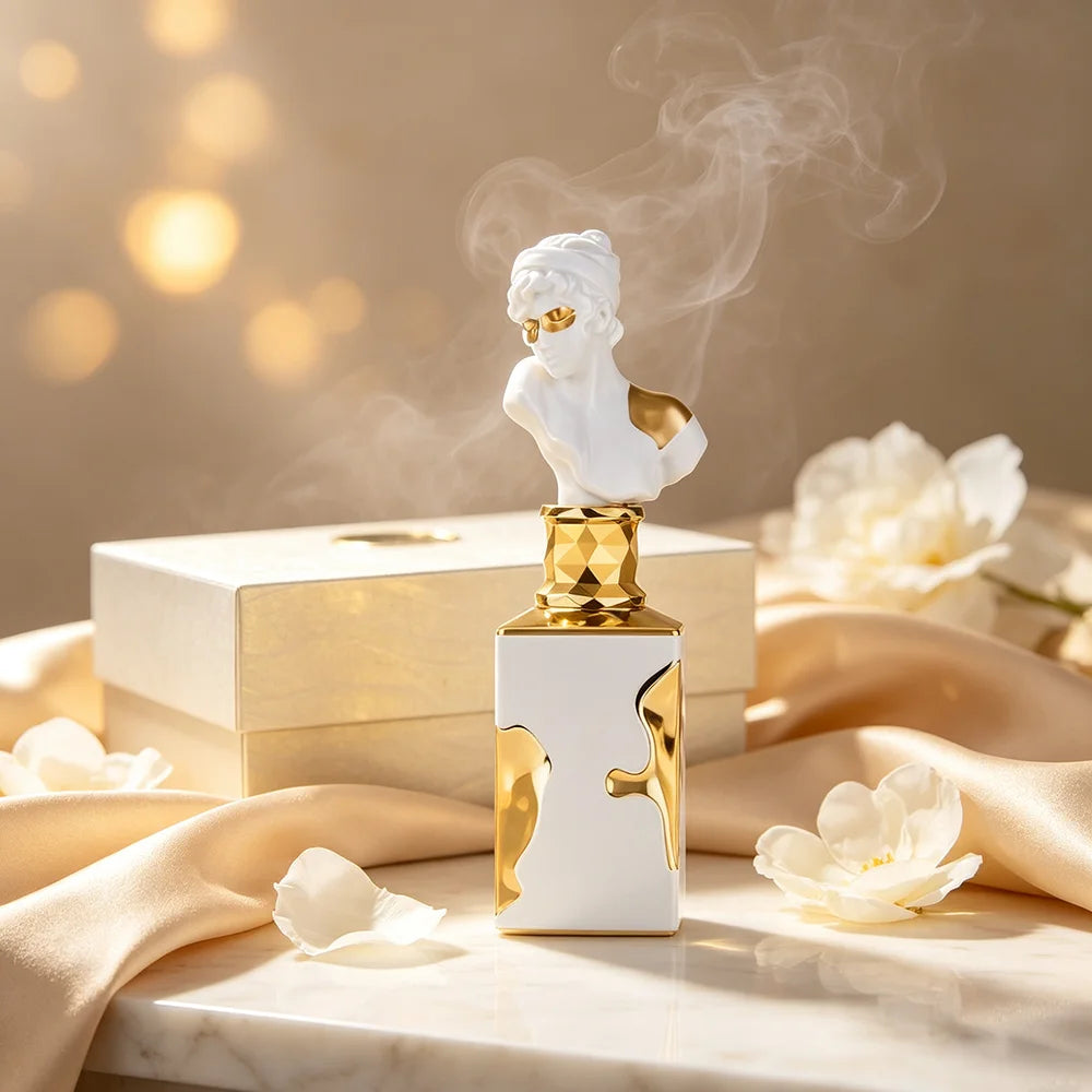 Women Luxury Sculpture Goddess Bust Perfume Eau De Parfum 100ml, White Gold Art Decor Bottle, Long‑Lasting Middle Eastern Scent For Daily Wear & Gifting