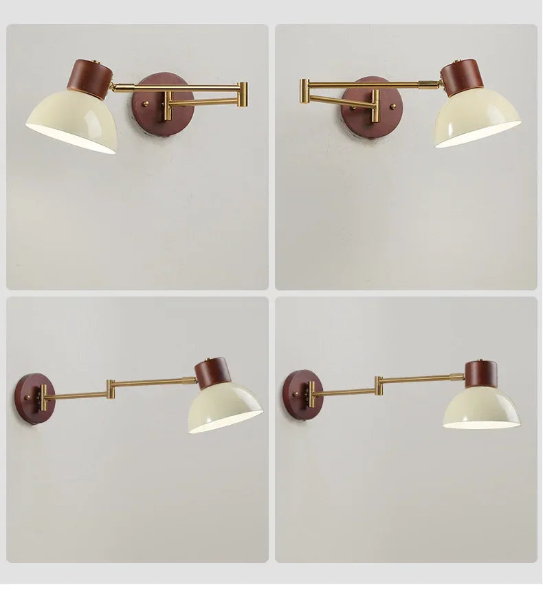LED Bedroom Bedside Wall Lamp Swing Arm Wall Light Folding Telescopic Study Reading Lamp Study Decor Sconce Lighting