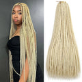 White 3X Box Braids Synthetic Crochet Hair 24Inch Crochet Braiding Hair Extensions Goddess Silver Blonde Braid Pre Looped Hair