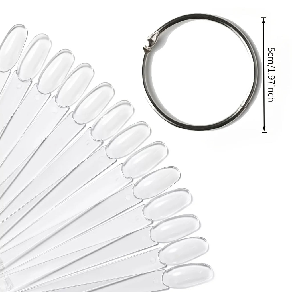50pcs/100pcs Transparent Nail Swatch Sticks Kit - Reusable False Nail Sample Display Palette, Gel Polish Color Practice Tools