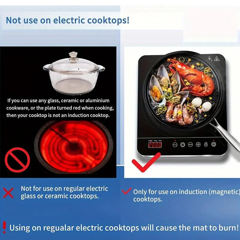 5pcs Induction Cooktop Protector Set Heat Resistant Electromagnetic Stove Protection Rectangular Round Mat Kitchen Accessories