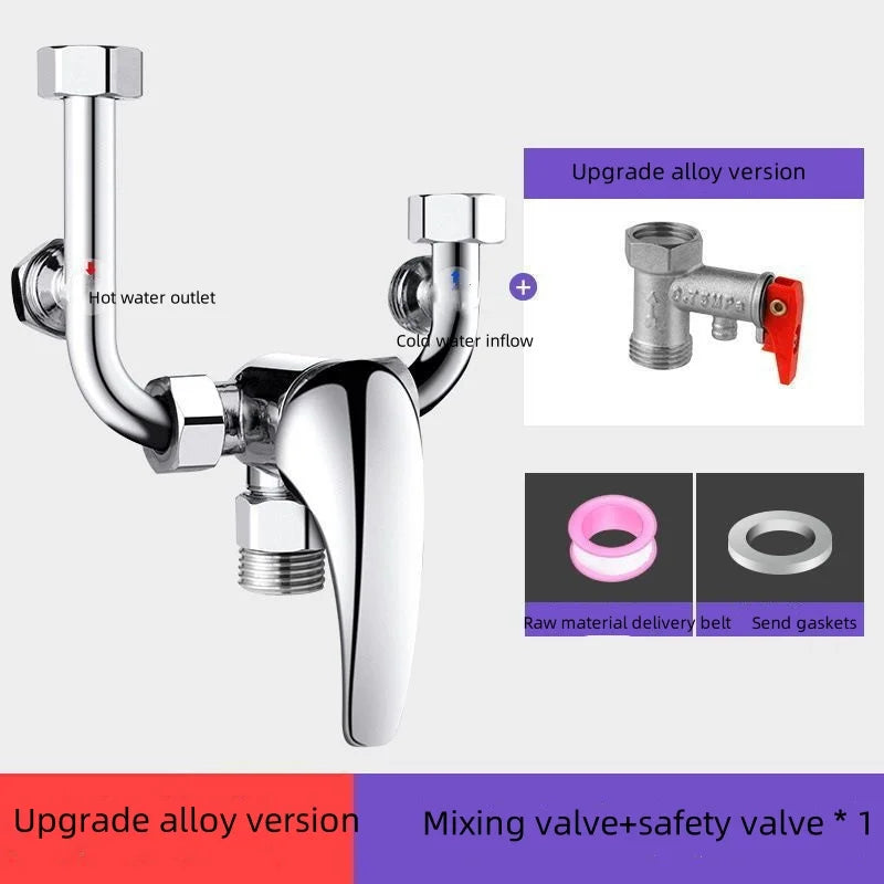 Stainless Steel Water Heater Mixing Valve Open Installation Hot and Cold Shower Switch U-type Valve 304 Mixing Valve