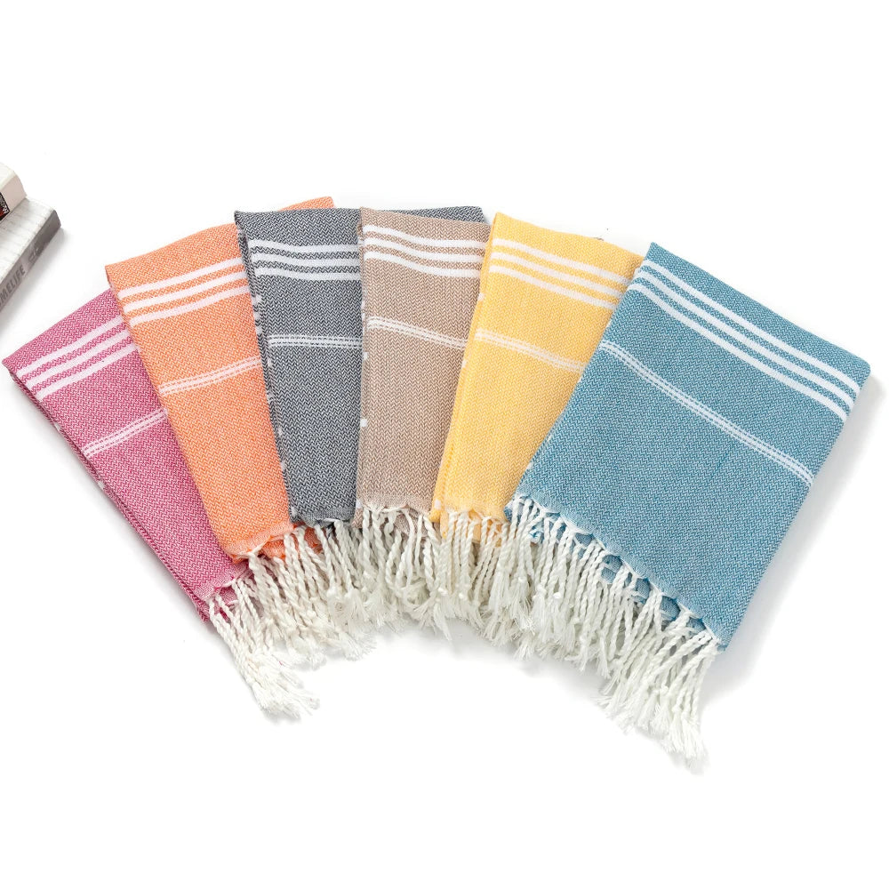 Holiday Towels with Tassel, Striped Bath Towels, Natural Turkish Beach Towel Set for Bathroom Pool Absorbent towels