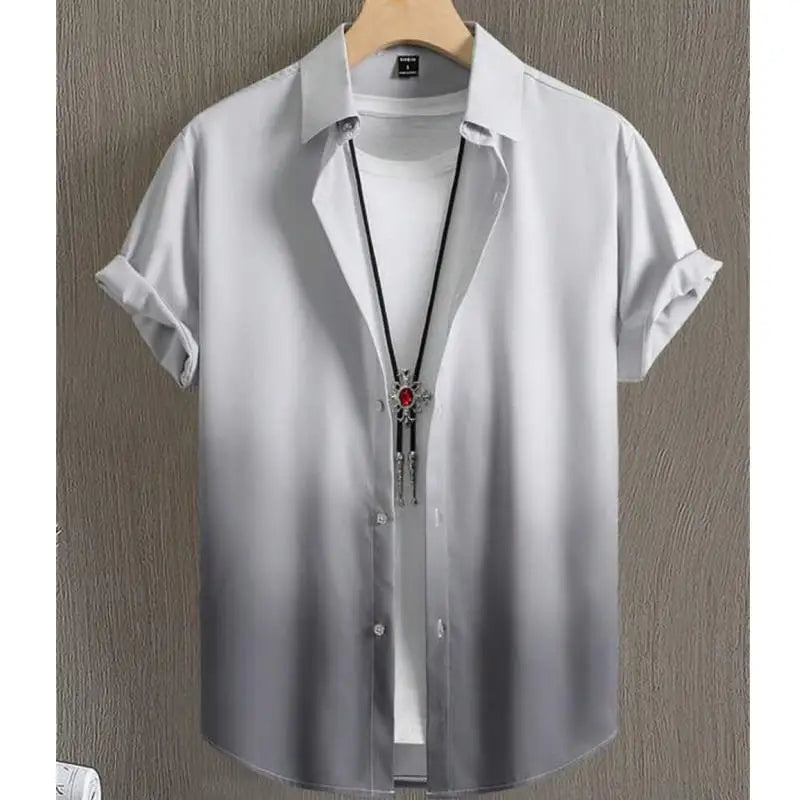Hawaiian Men'S Shirt 3d Gradient Printing Loose Oversized Shirts And Blouses High-Quality Clothing Beach Party Sweatshirts
