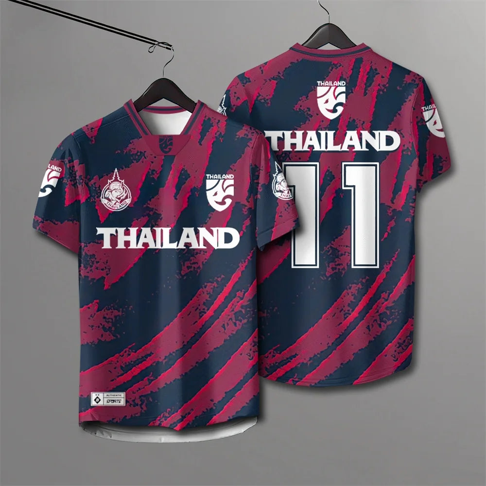 Thailand 3D Printed Short Sleeved Summer Street T-shirt Men's Breathable T-shirt Lightweight And Comfortable Short Sleeved Tops