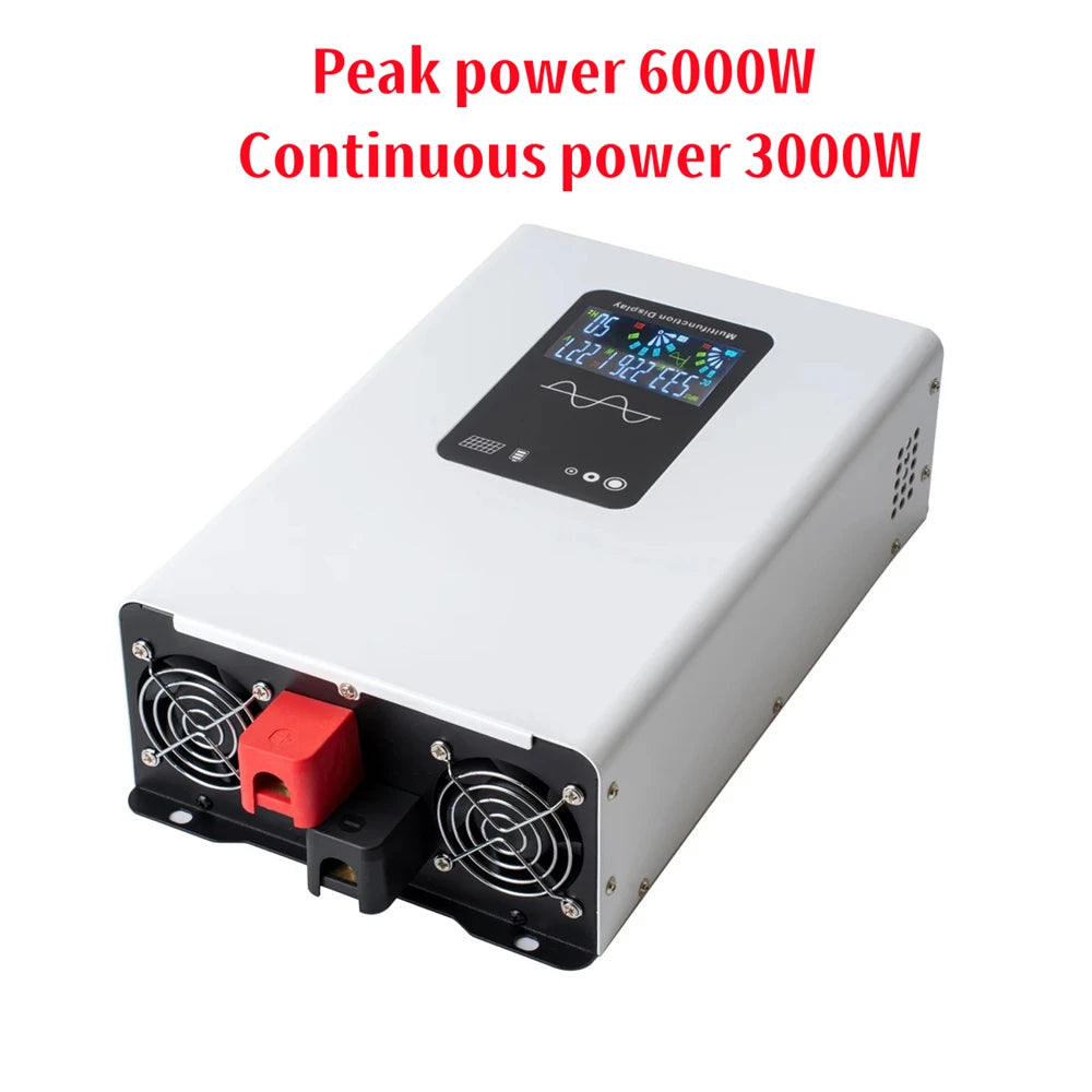 Pure Sine Wave Inverter 5000W 6000W 8000W Power Converter LCD Display DC12V 24V To AC 220V 110V Voltage Solar Power Car Inverter
