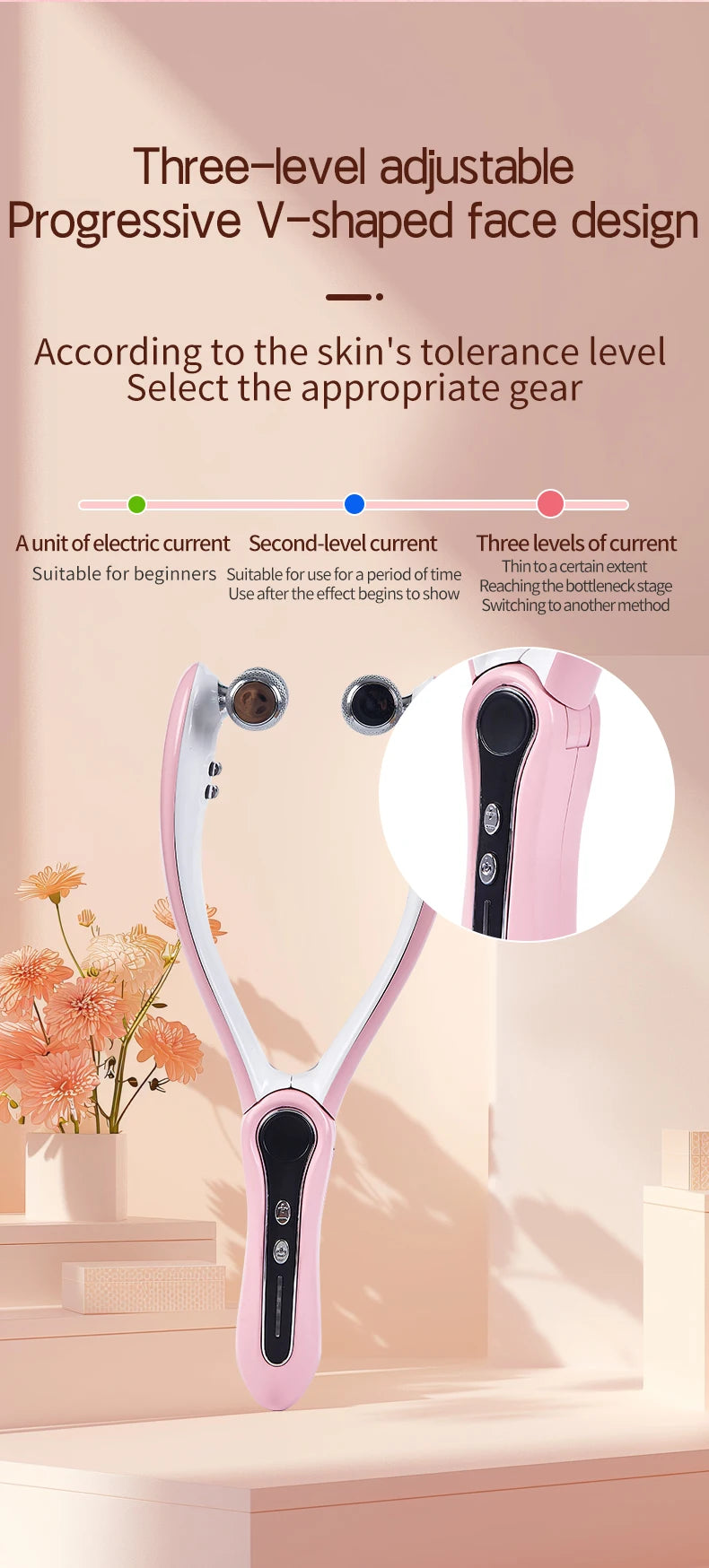 Facial beauty device Facial Massager Y Facial Lift Massager Chin Lifter Home beauty device Micro Electric Roller