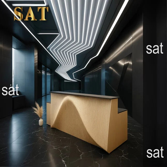 *Customized Reception Desk Modern Furniture Solid Wooden  Table Parametric Furniture  Parametric Furniture