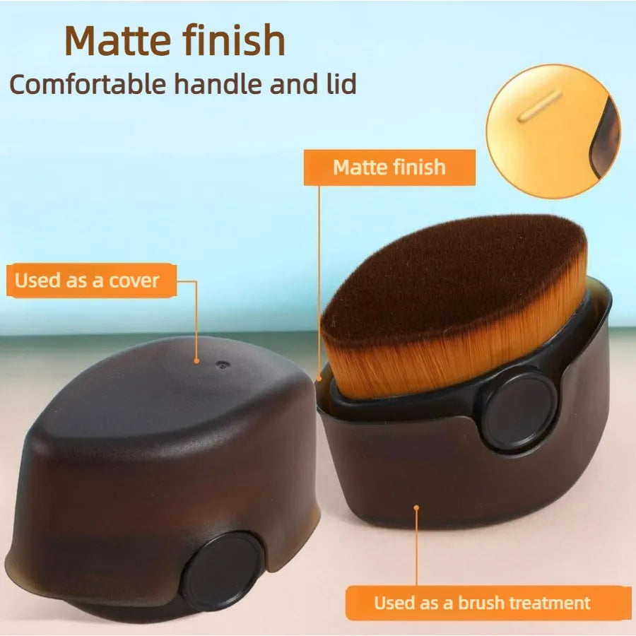 6-in-1 Makeup Brush, All-in-One Foundation Blush Powder Brush for Liquid Cream, Includes Travel Case, Face & Body