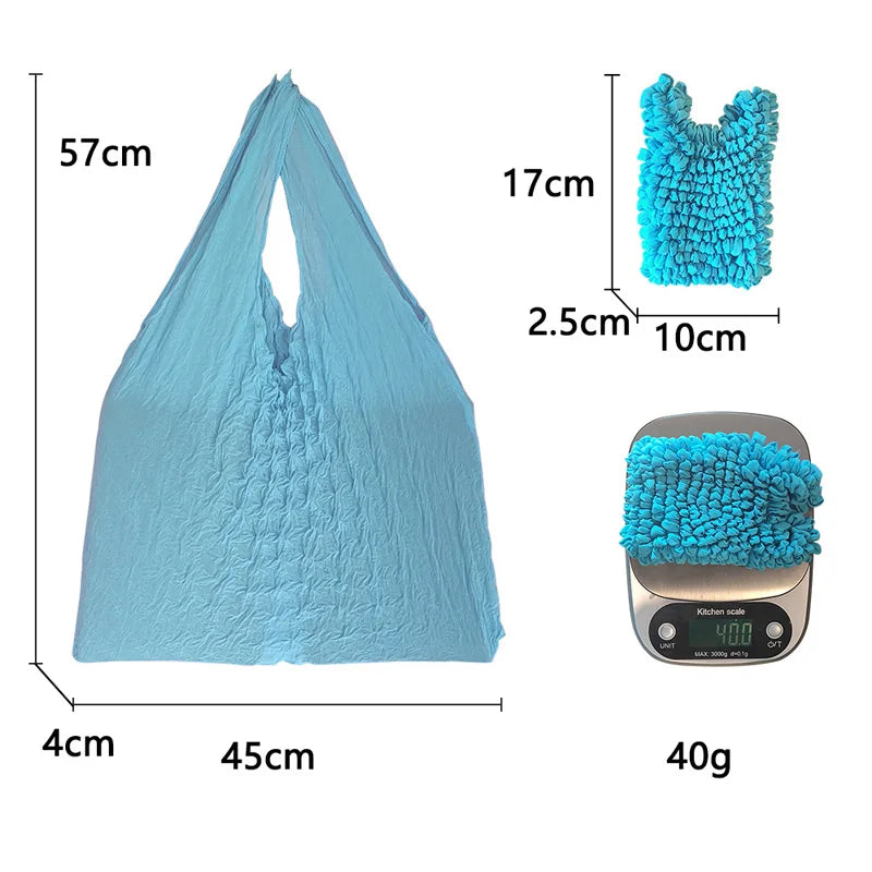 New Bubble Bags Expansion Fold Pleated Flexible Stretch Mini Shopping Bag Large Capacity Elastic Portable Handbag Storage Bag