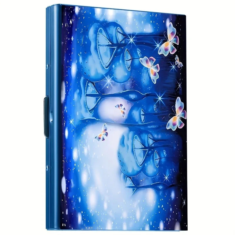 Double-sided color printing 6-card stainless steel RFID anti-theft credit card holder with swipe function