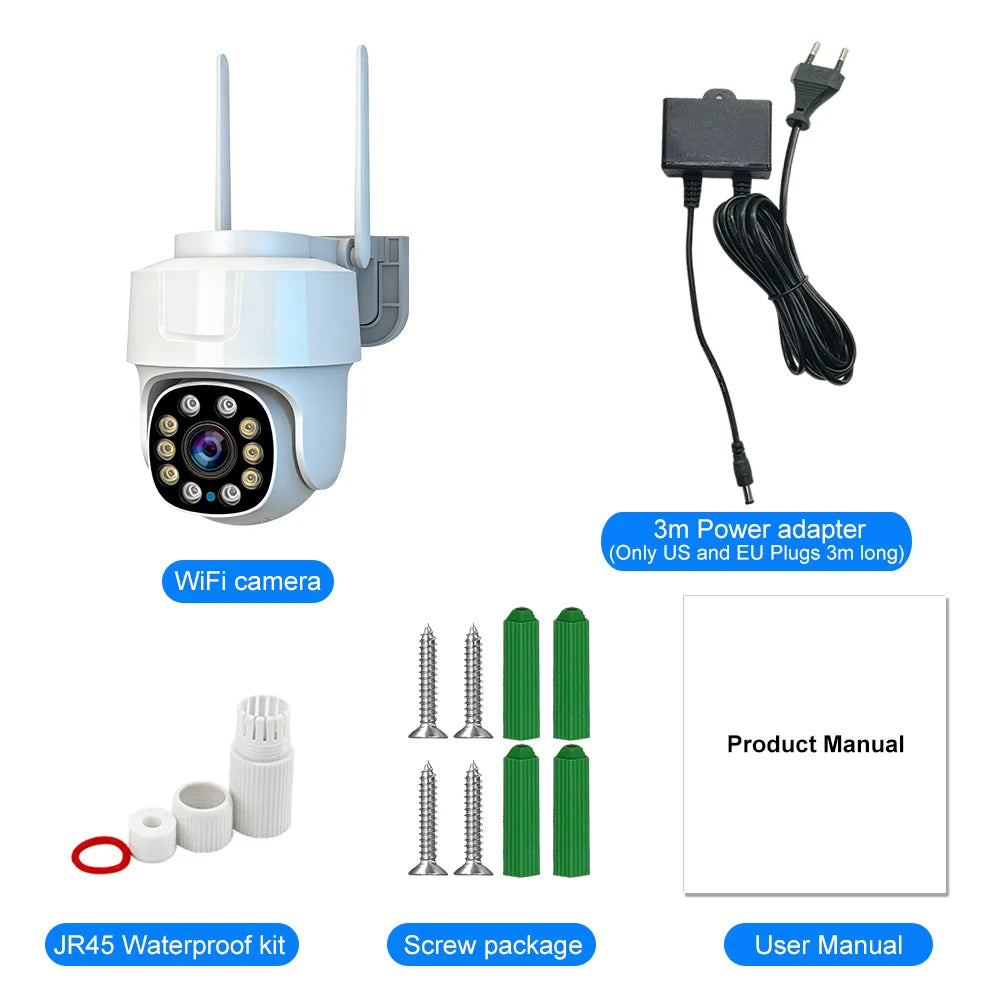 Tuya Smart Life 5MP Outdoor Waterproof Home Security Auto Tracking AI Human Detection Camera WIFI Network Surveillance Camera