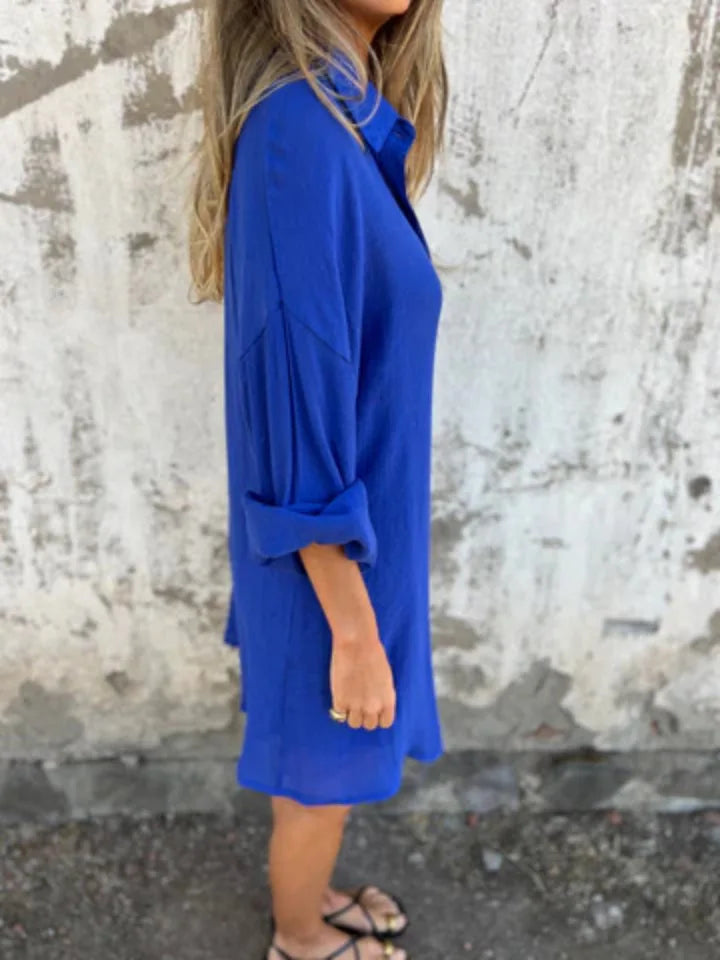 2026 Women's Casual Solid Color Cotton and Linen Shorts Long Sleeve Wrinkle Shirt Two-piece Set
