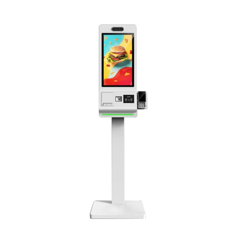 32-Inch Touch Screen Restaurant Self-Service Ordering & Checkout Kiosk with Floor-Standing Design for Indoor Use