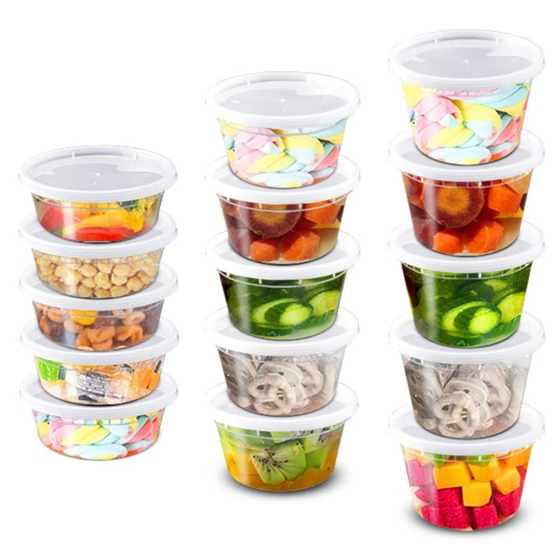 10Pcs Food Storage Box With Lid Clear Food Grade BPA-Free Freezer Microwave Safe Meal Prep Deli Takeaway Food Packing Container