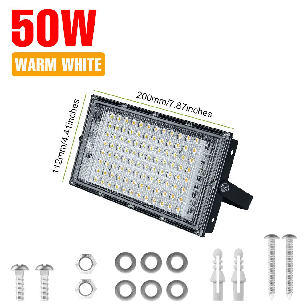 200W Outdoor LED Flood Light IP65 Waterproof Street Lamp 220V Spotlight Storage Room Corridor Gardn Lighting Cold/Warm White