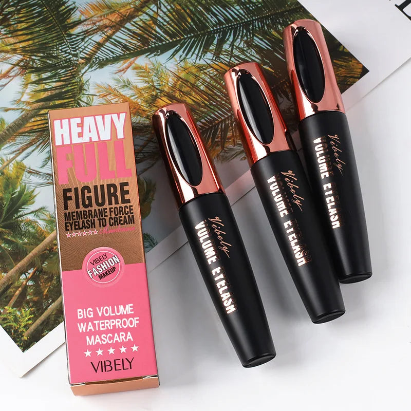 D Volumizing Mascara with Silicone Brush - Waterproof, Smudge Proof for Lengthening & Curling Lashes, Long Lasting Wear
