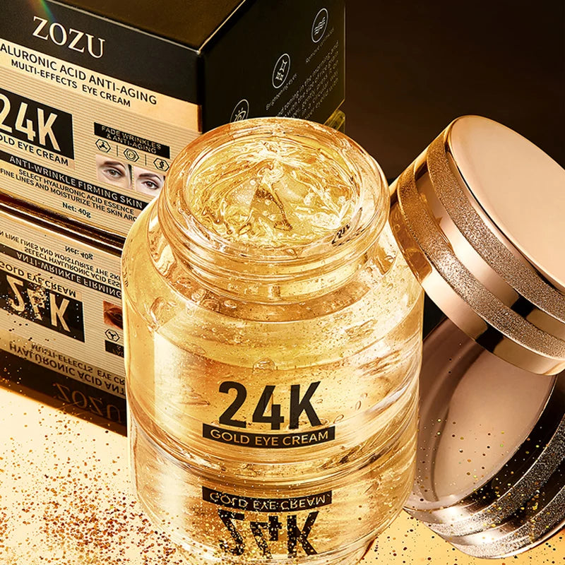 24K hyaluronic acid eye cream, nourishing, improving dark circles and eye wrinkles, anti-aging eye cream essence